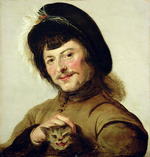 Junger Mann mit Katze